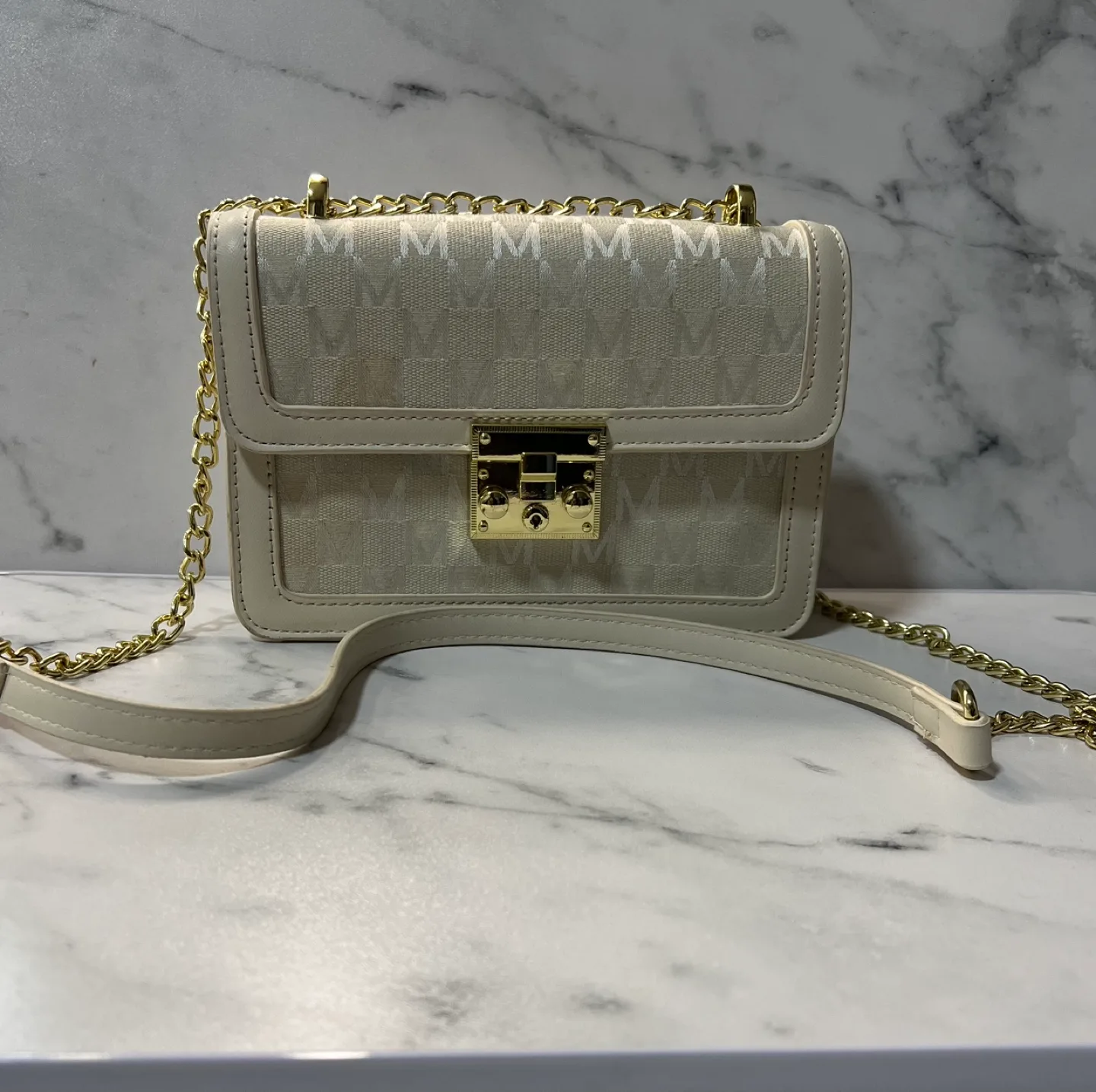 Cream MM Monogram Crossbody Bag thumbnail