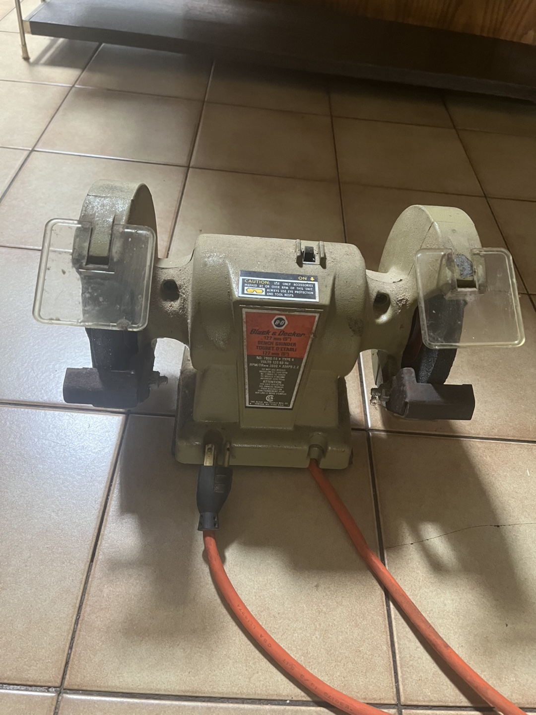 Vintage Black & Decker Bench Grinder