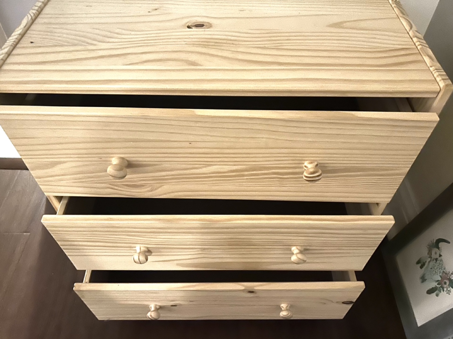 IKEA Three-Drawer Pinewood Chest - photo 2
