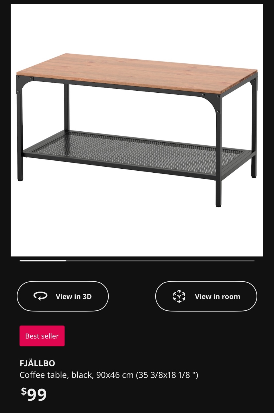 IKEA FJÄLLBO Coffee Table - Black/Brown - photo 2
