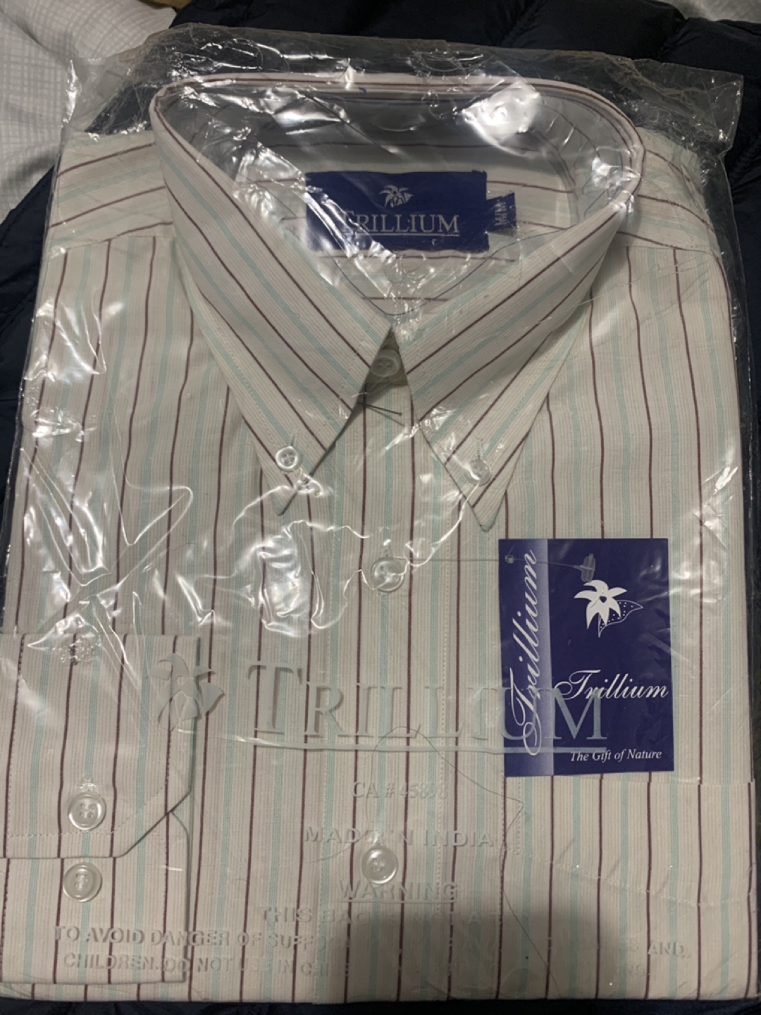 Men's Trillium Brand Striped Dress Shirt - Size M