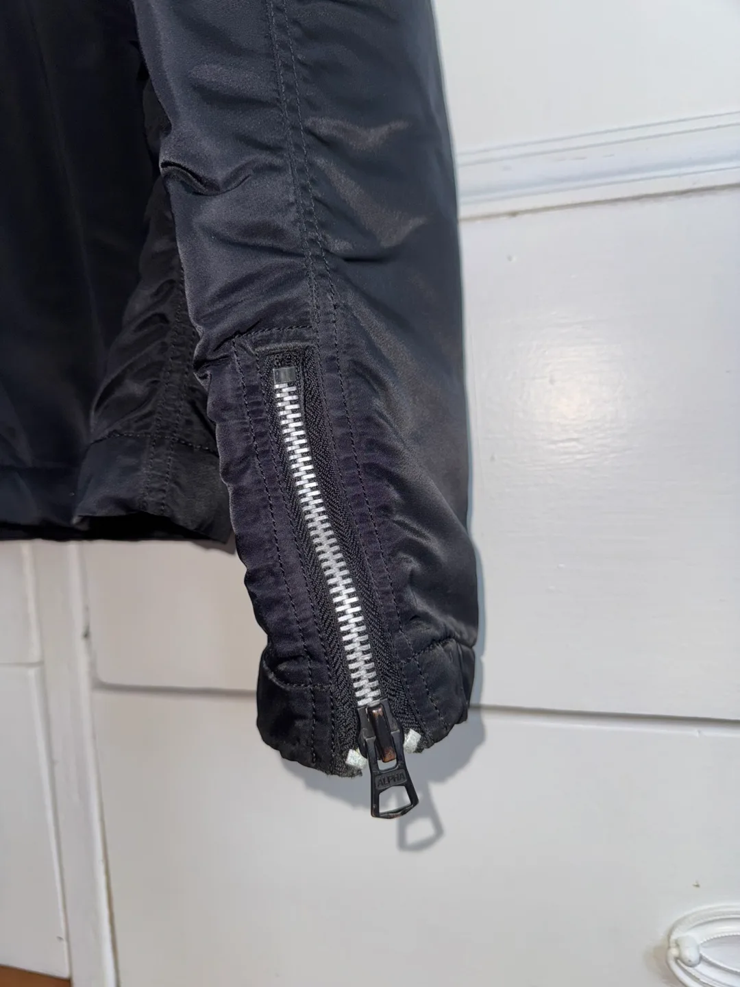 Men's Black Slim Fit MA-1 Bomber Jacket image indicator(4)