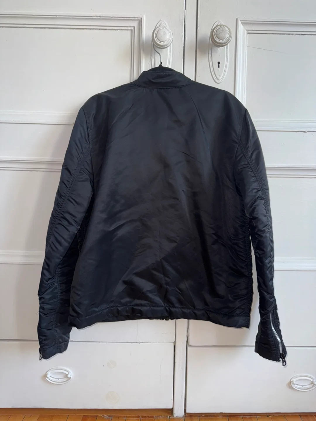 Men's Black Slim Fit MA-1 Bomber Jacket image indicator(5)