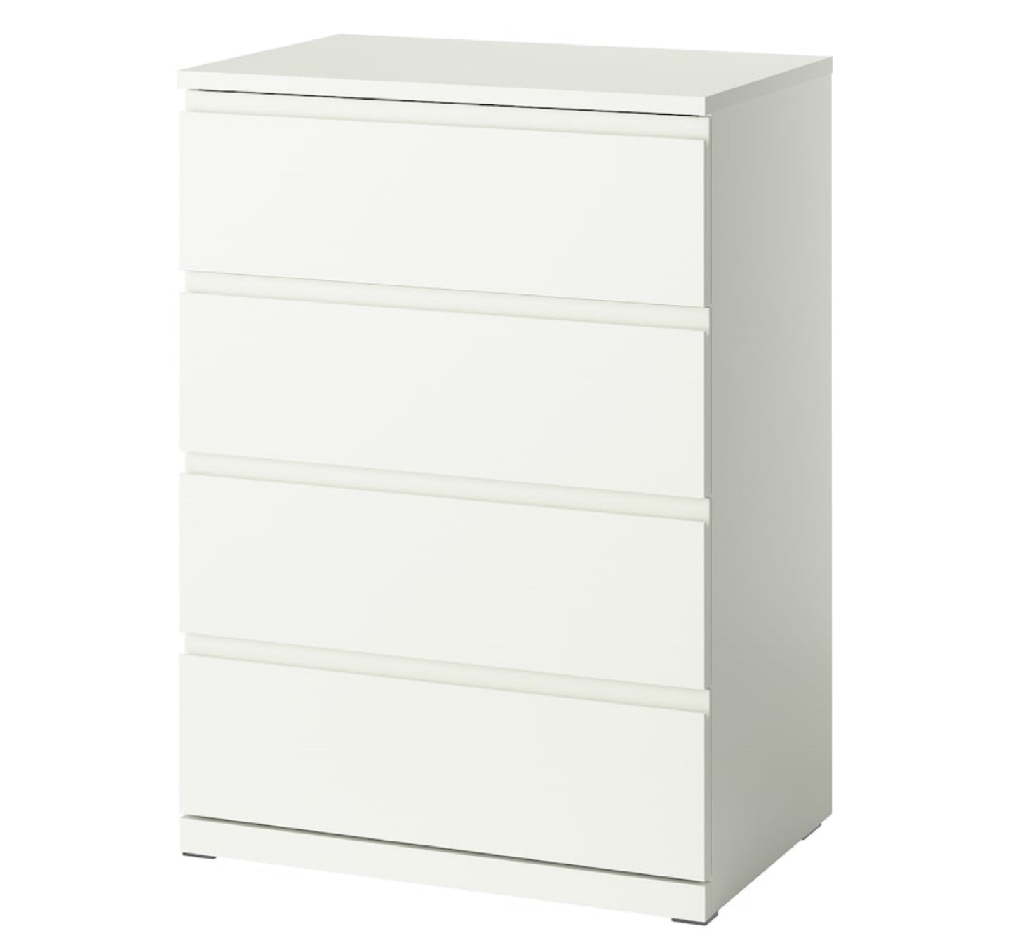 White IKEA MALM 4-Drawer Chest