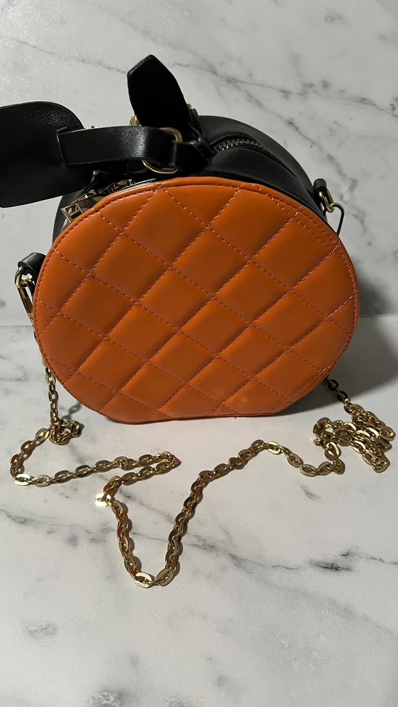 Round Quilted Two-Tone Crossbody Bag thumbnail