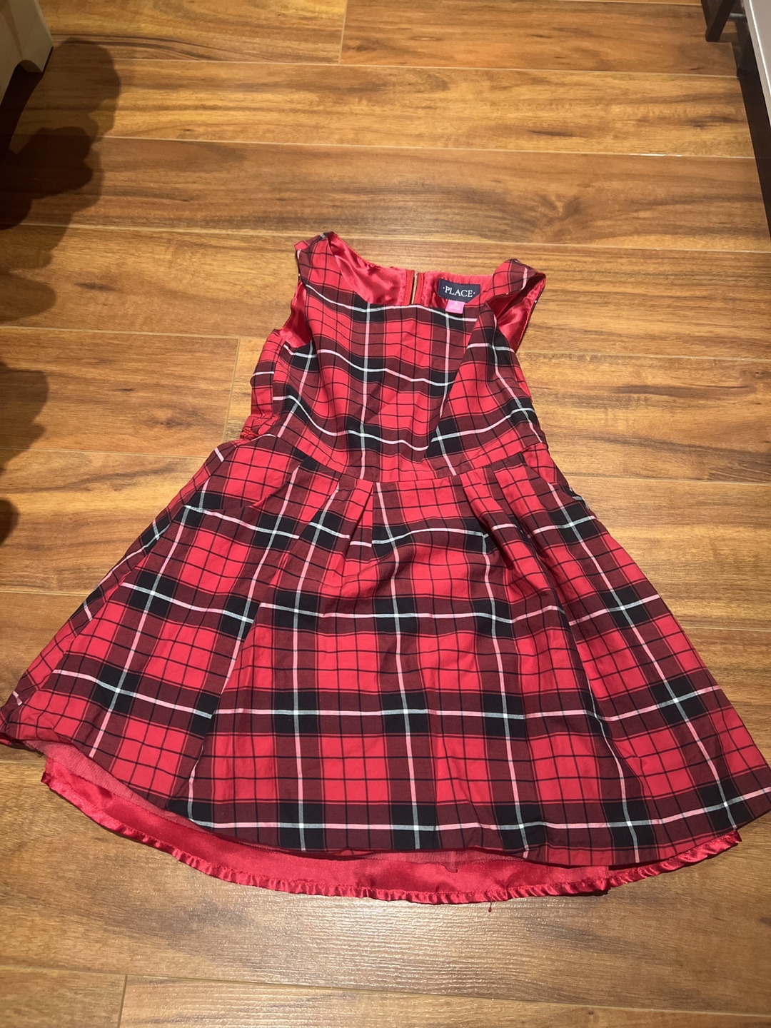 Red Plaid Sleeveless Dress Size 6