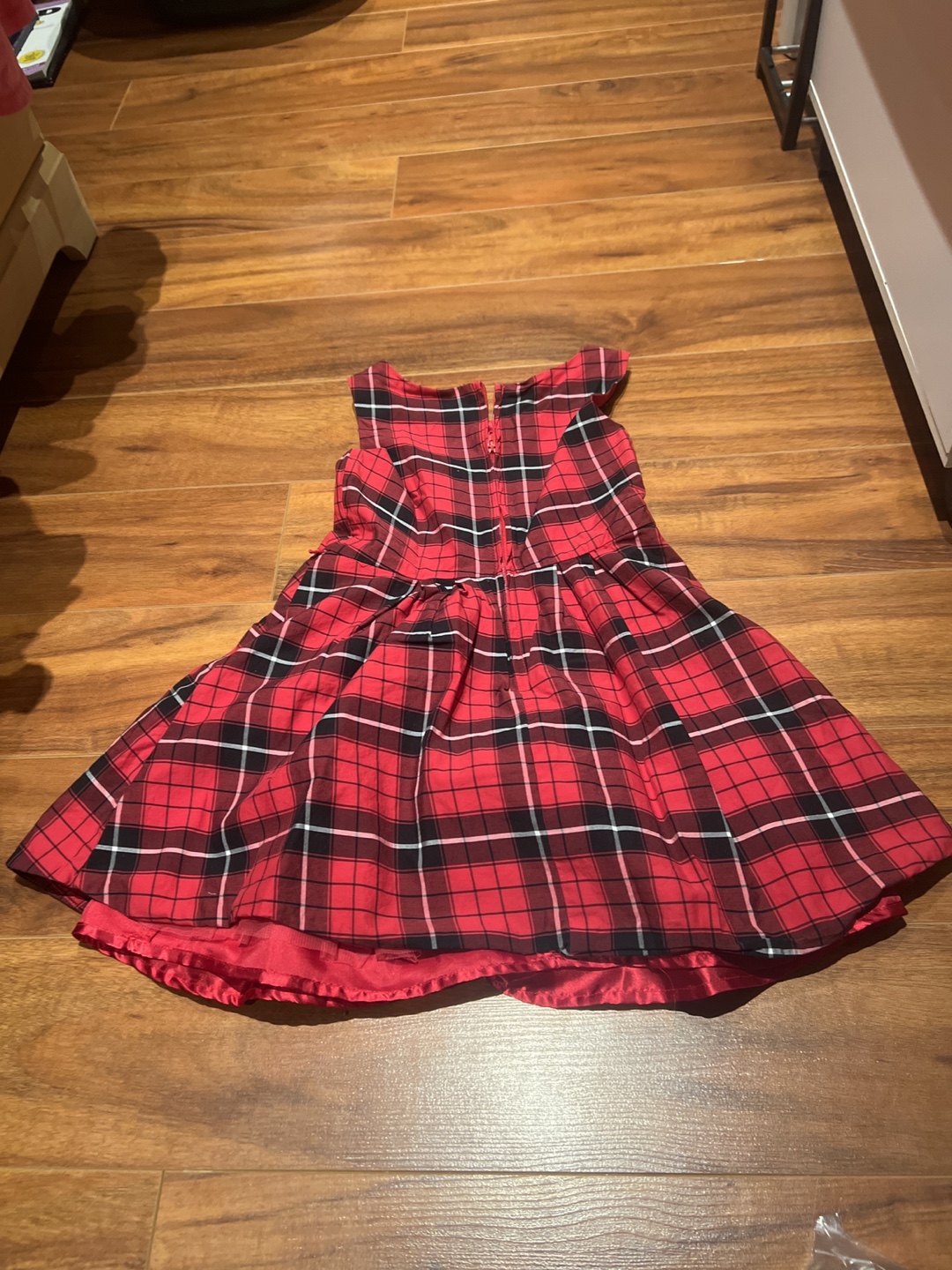 Red Plaid Sleeveless Dress Size 6 - photo 2