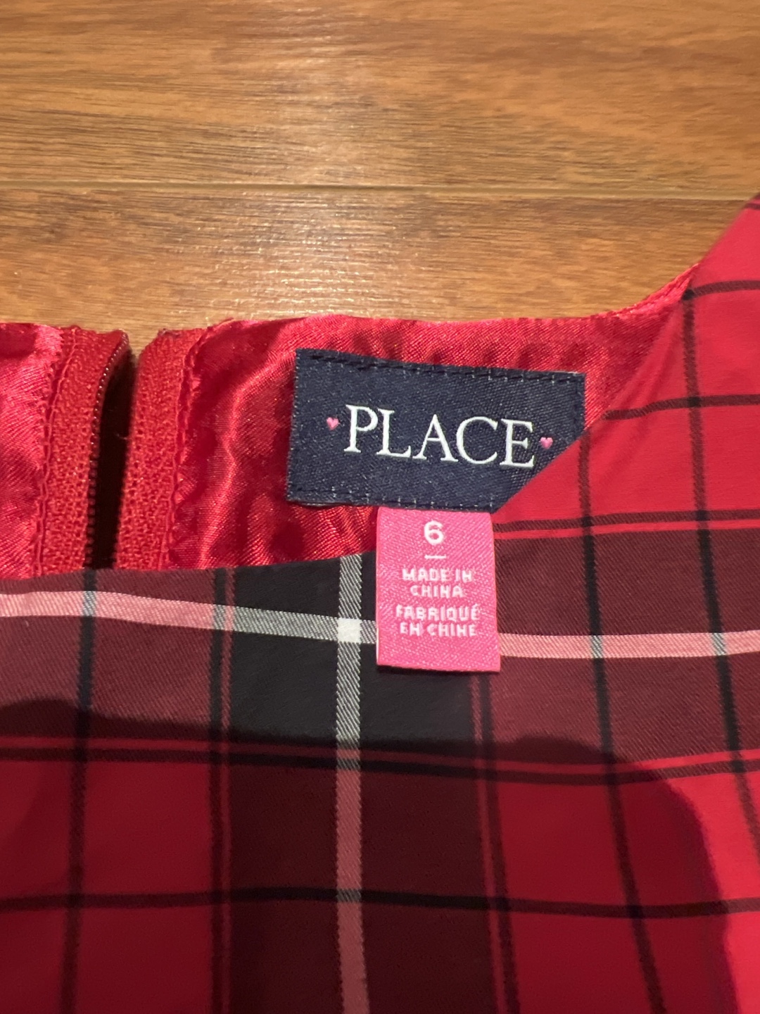 Red Plaid Sleeveless Dress Size 6 - photo 3