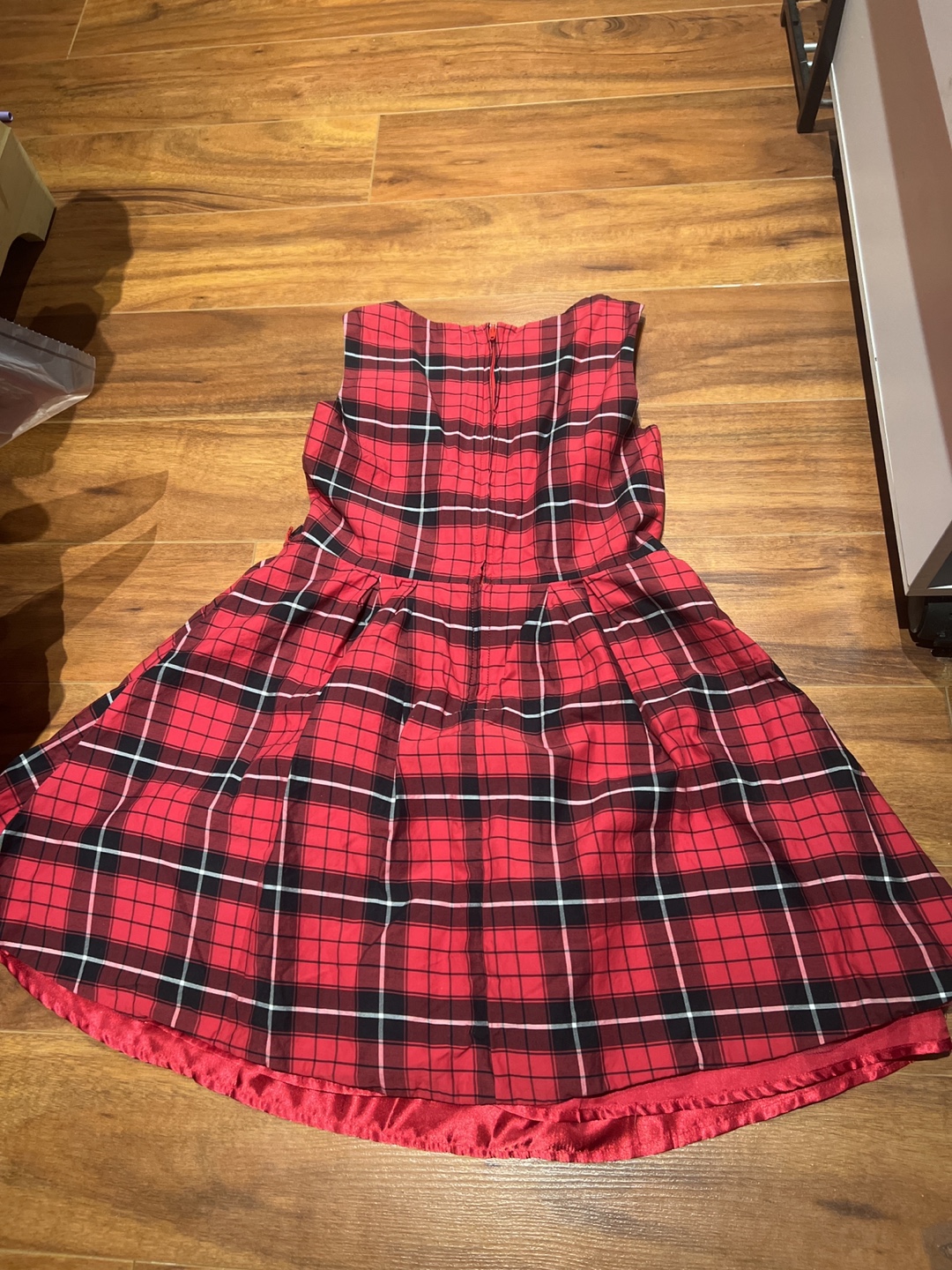 Girl's Red Plaid Sleeveless Dress Size 12 - photo 2