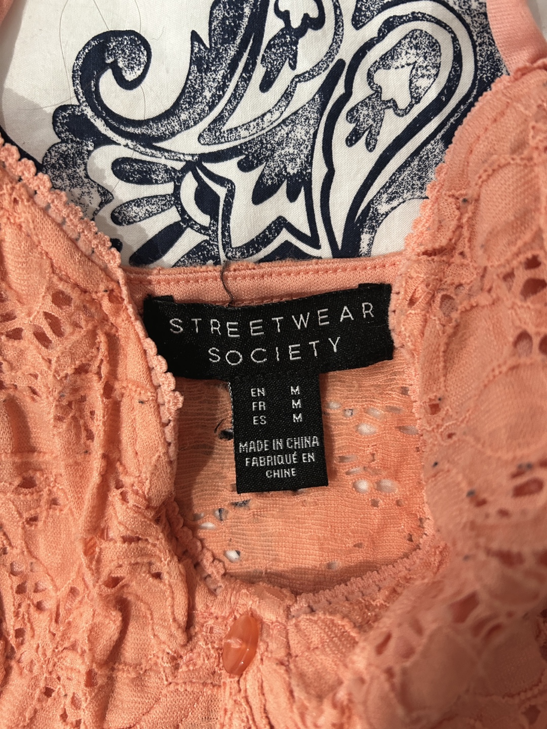 Peach Lace Crop Top - photo 2