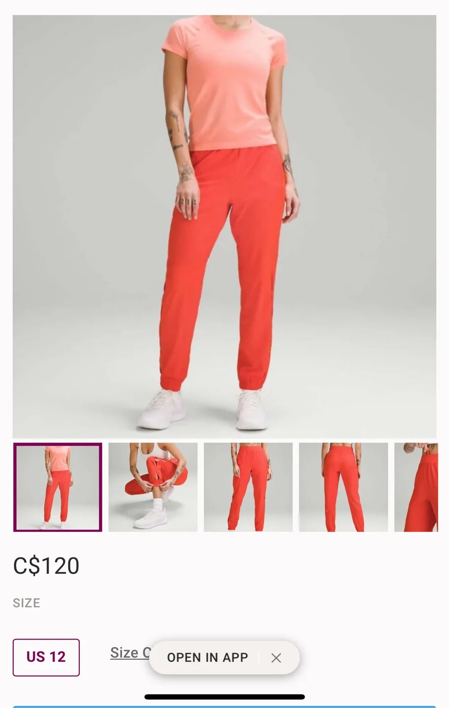 Lululemon Adapted State High-Rise Jogger - orange - Size 4 image indicator(8)