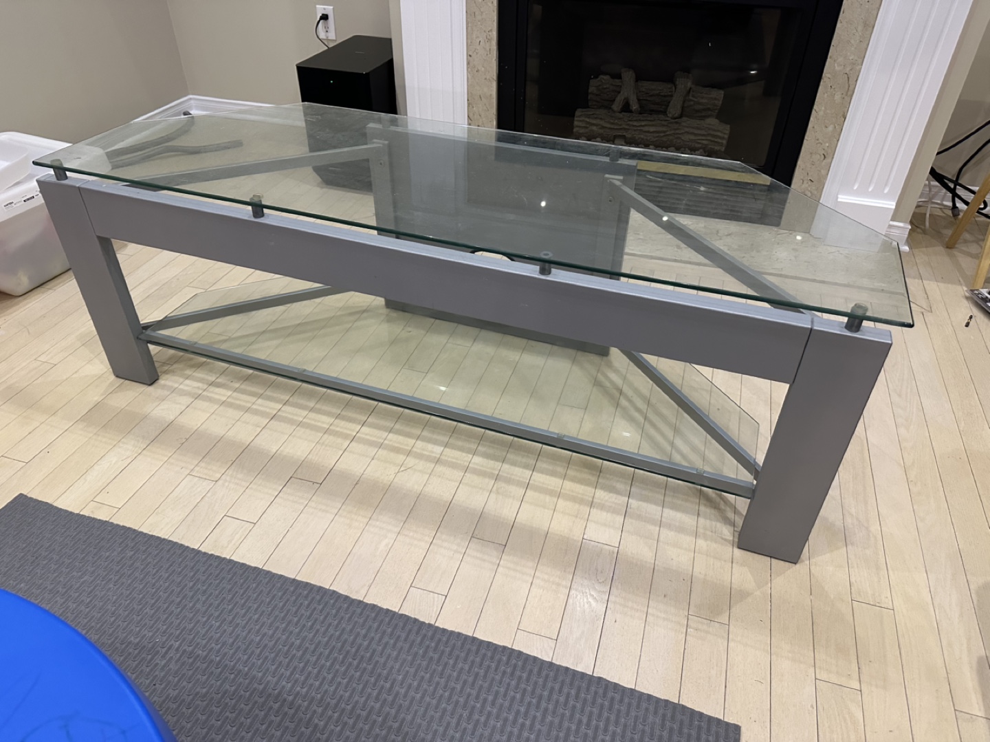 Glass and Metal TV Stand