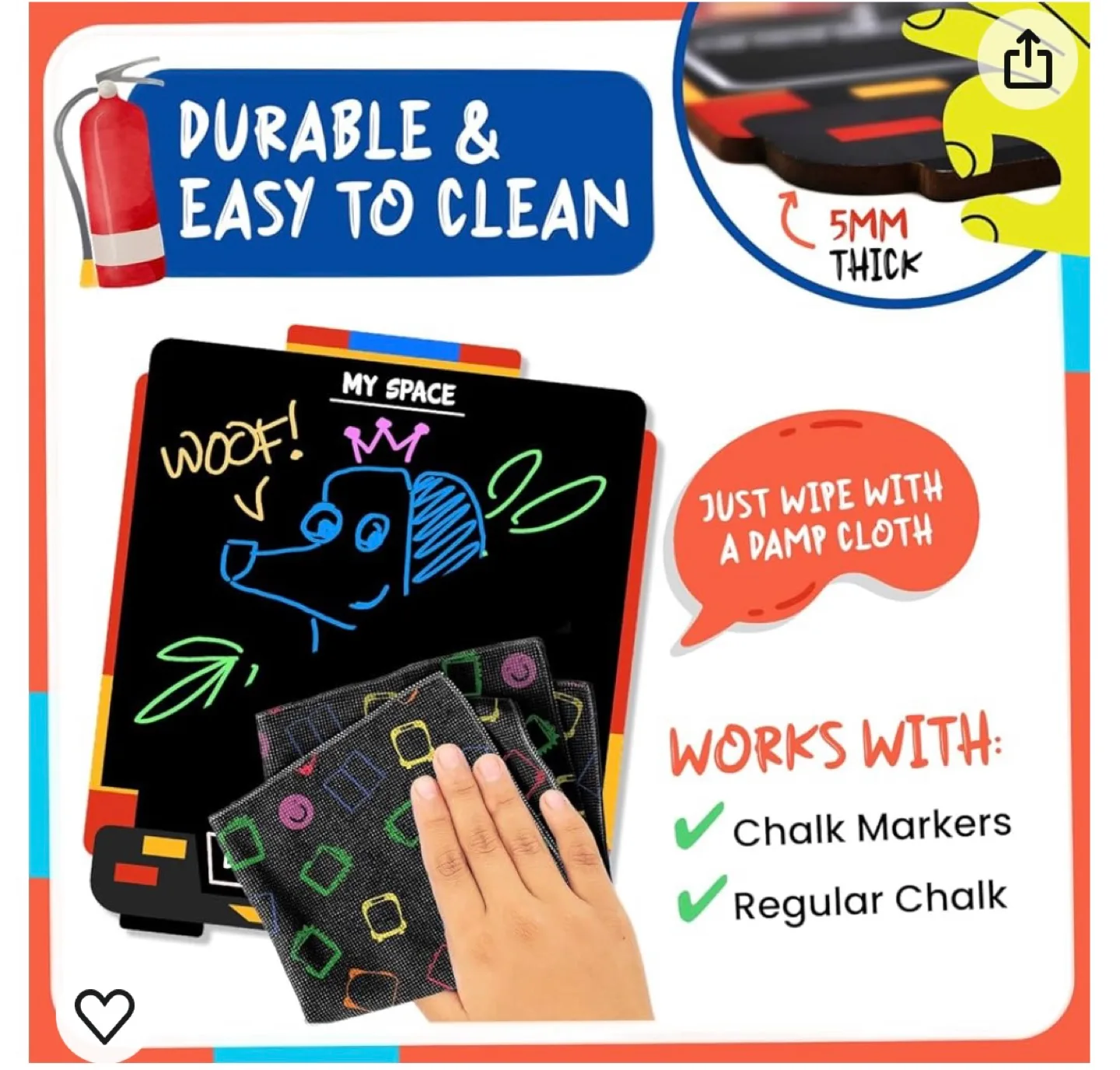 Double-Sided Firetruck Blackboard for Kids - Back to School image indicator(2)