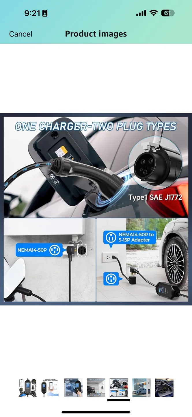 25ft 6-32A EV Charger - 7.2kW Fast Charging Station image indicator(5)