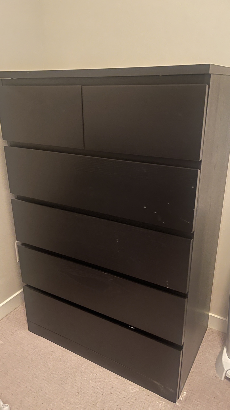 IKEA MALM 6-Drawer Chest - Black/Brown - photo 2
