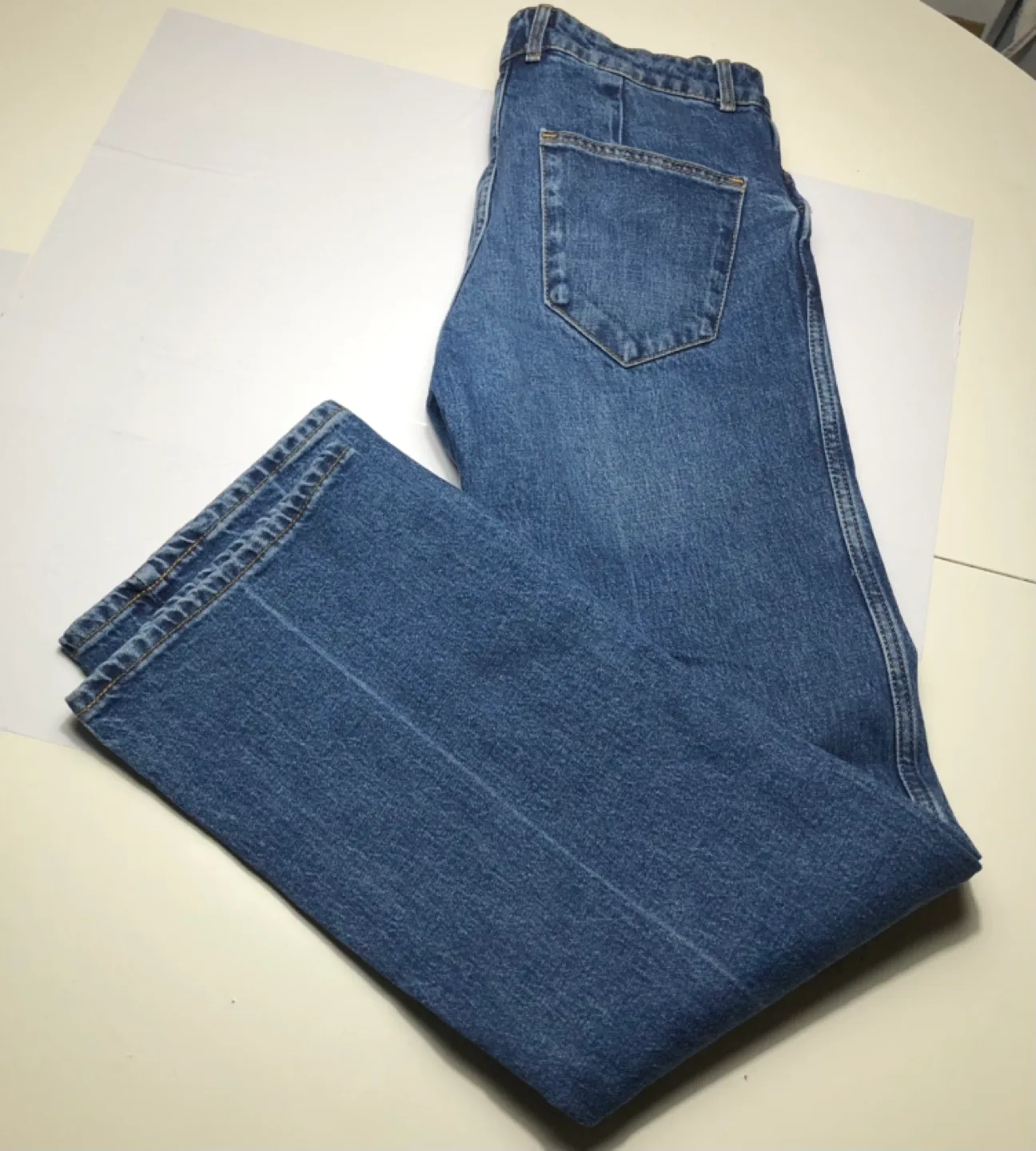 Zara Women's Dark Wash Straight Leg Jeans image indicator(3)