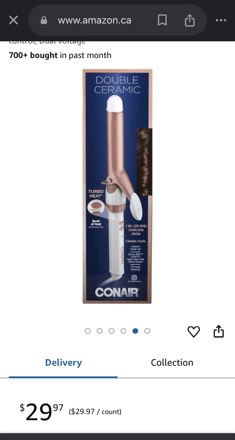 Conair CD701GNC 1-Inch Double Ceramic Curling Iron image indicator(3)