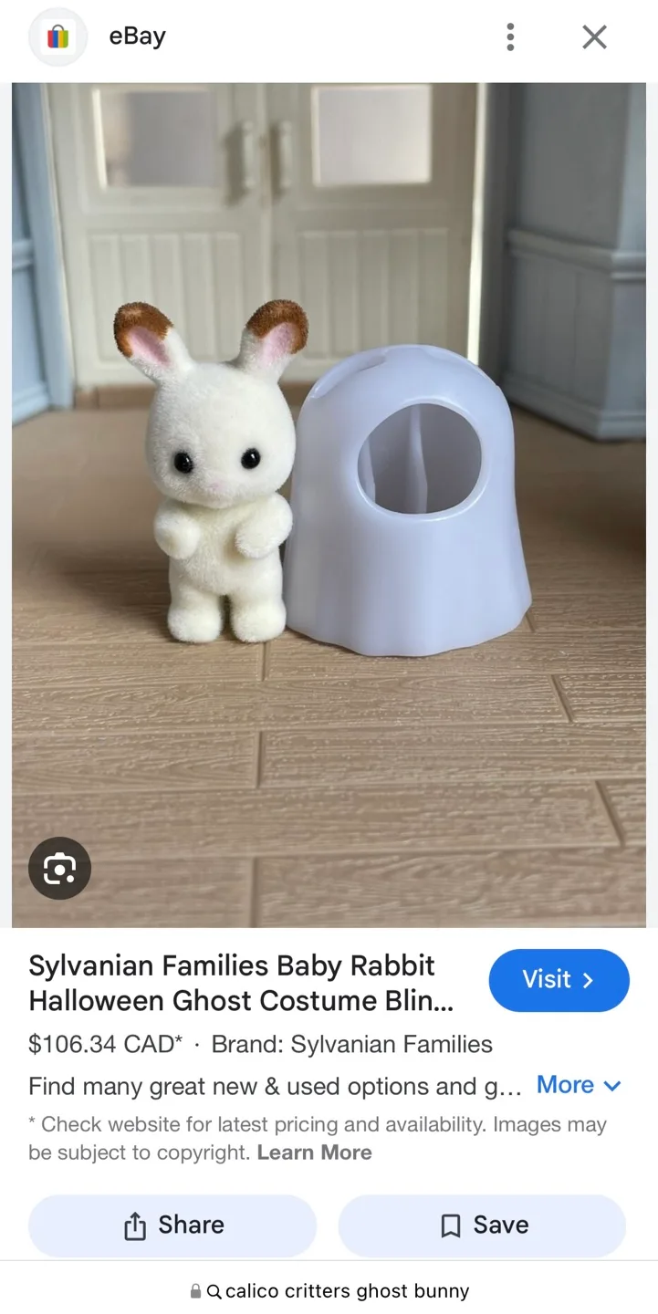 Calico critters Baby Rabbit ghost costume image indicator(4)