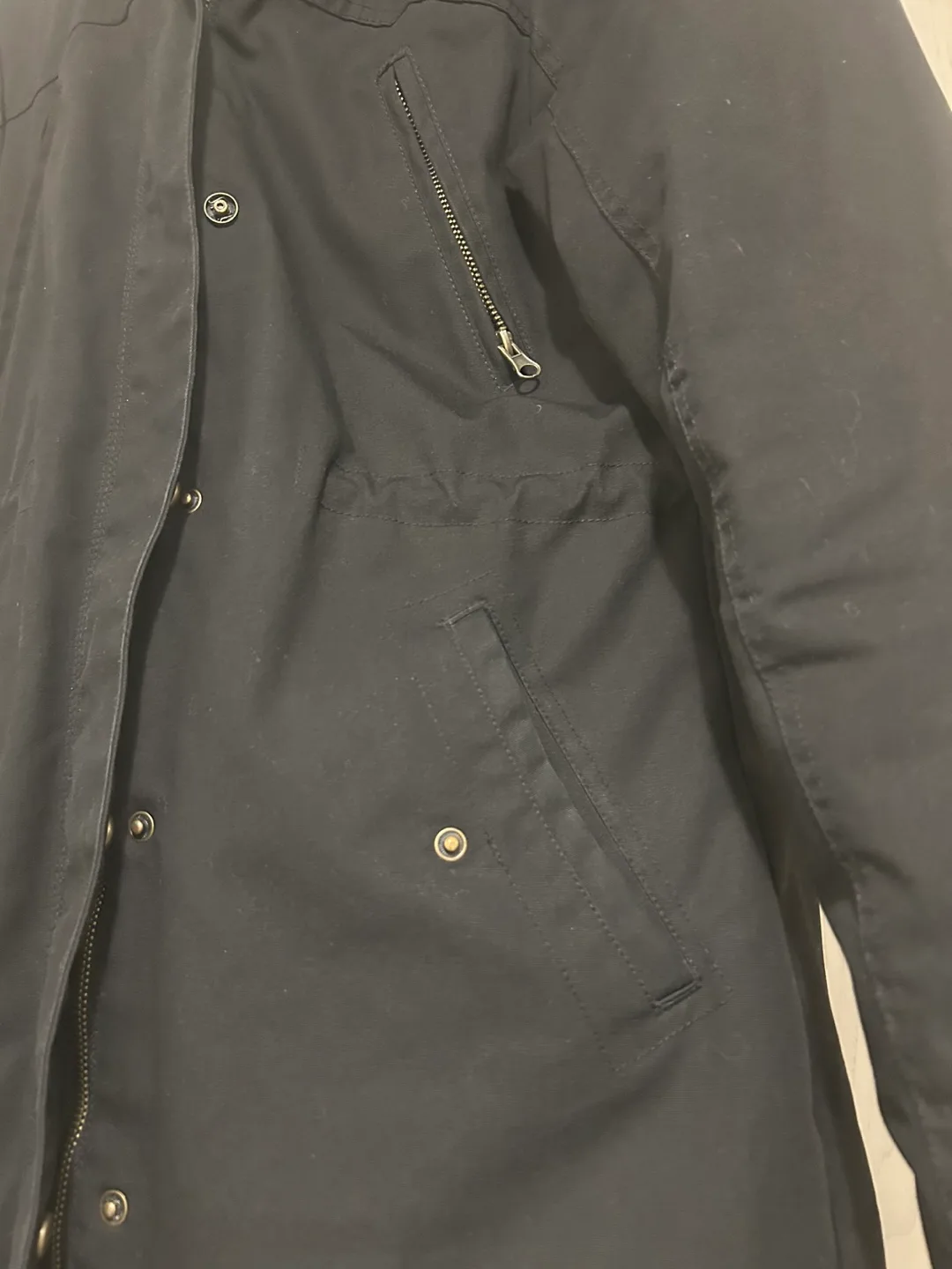 Twik Women's Black Winter Parka with Faux Fur Hood image indicator(2)