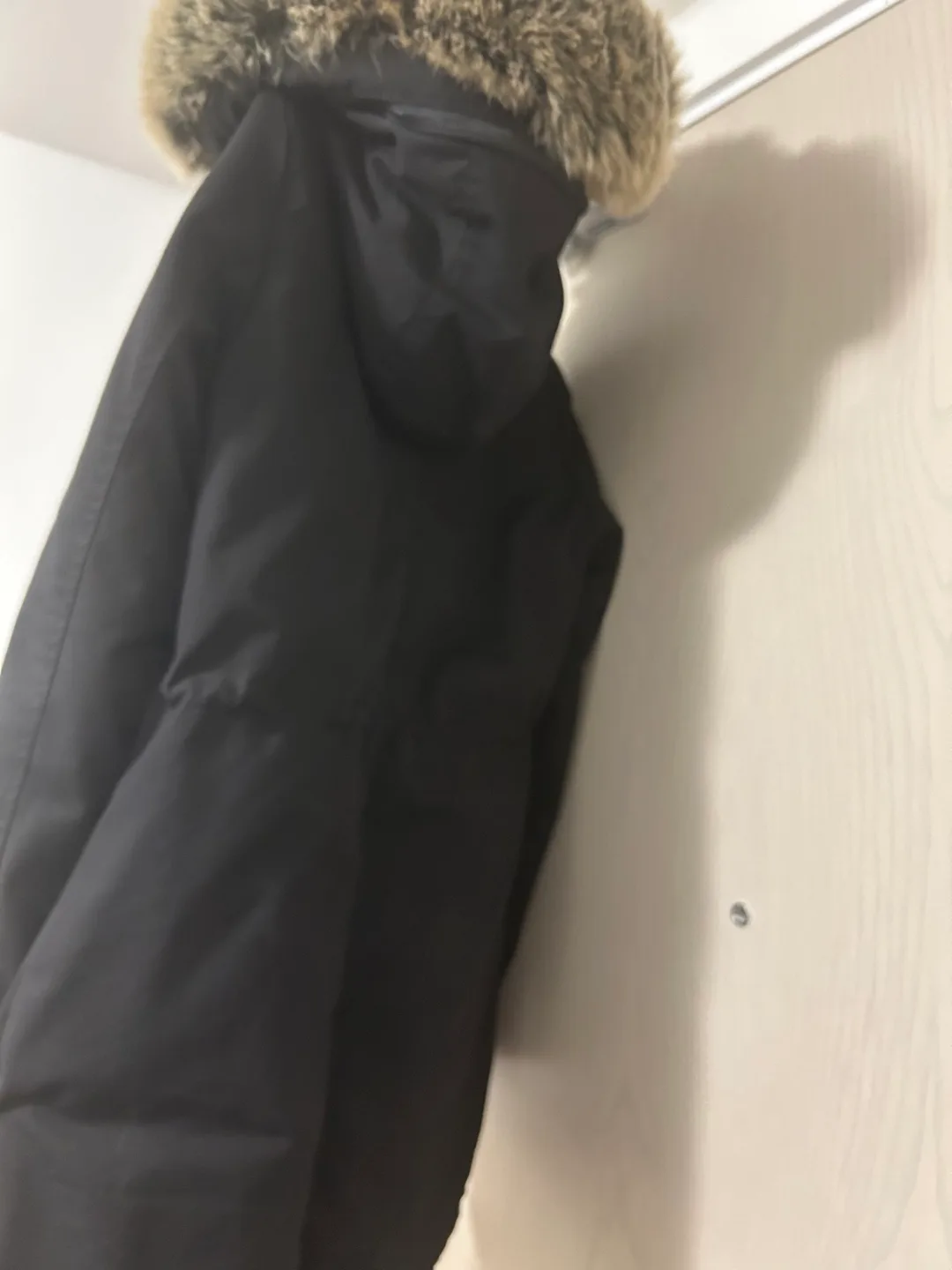 Twik Women's Black Winter Parka with Faux Fur Hood image indicator(4)