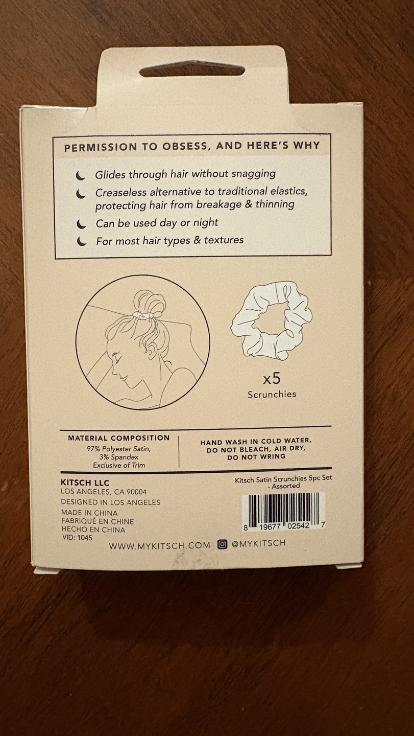 Kitsch Satin Scrunchies 5 Pack - photo 3