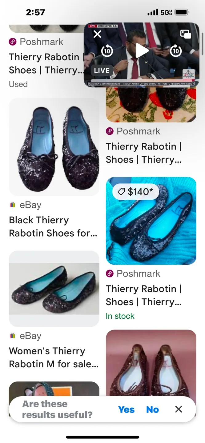Thierry Rabotin Black Sequin 🖤MINT🖤Ballet Flats Size 38 image indicator(2)