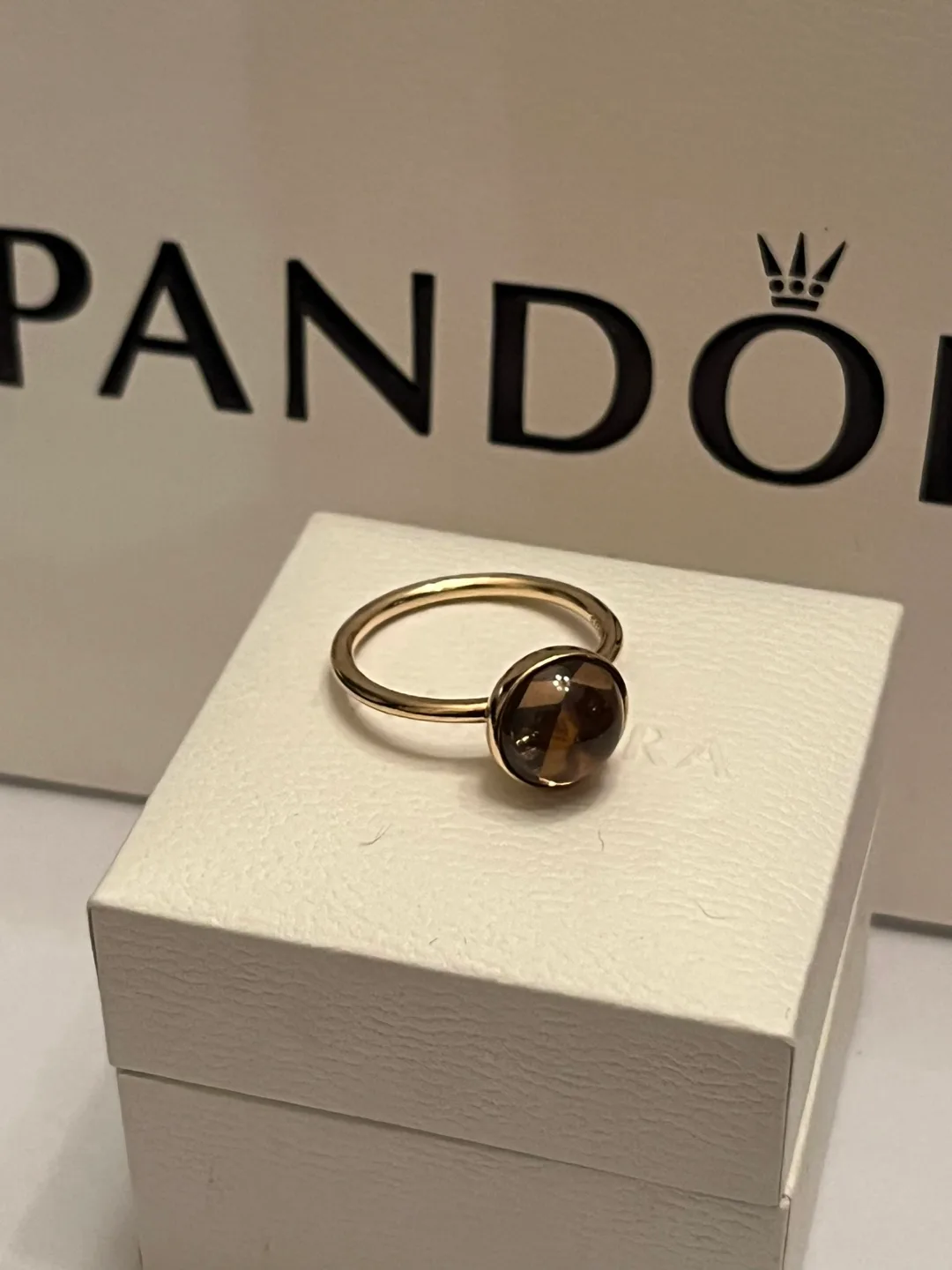 Pandora Size 58/ 8.5 Solid 14k Gold Poetic Blush Ring image indicator(2)