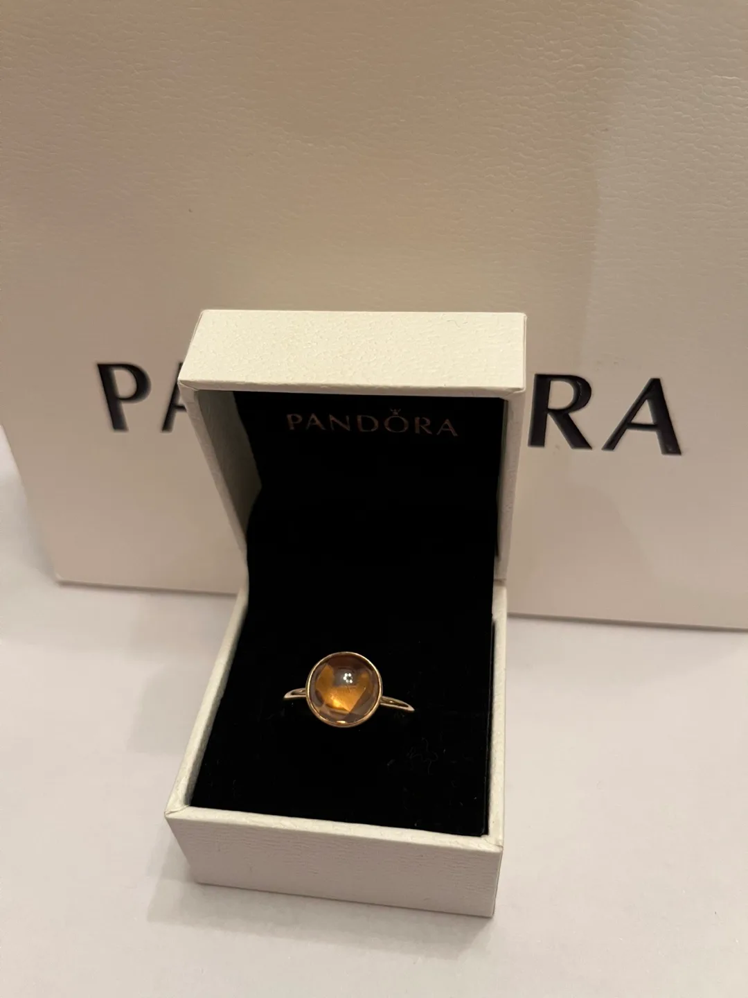 Pandora Size 58/ 8.5 Solid 14k Gold Poetic Blush Ring image indicator(3)