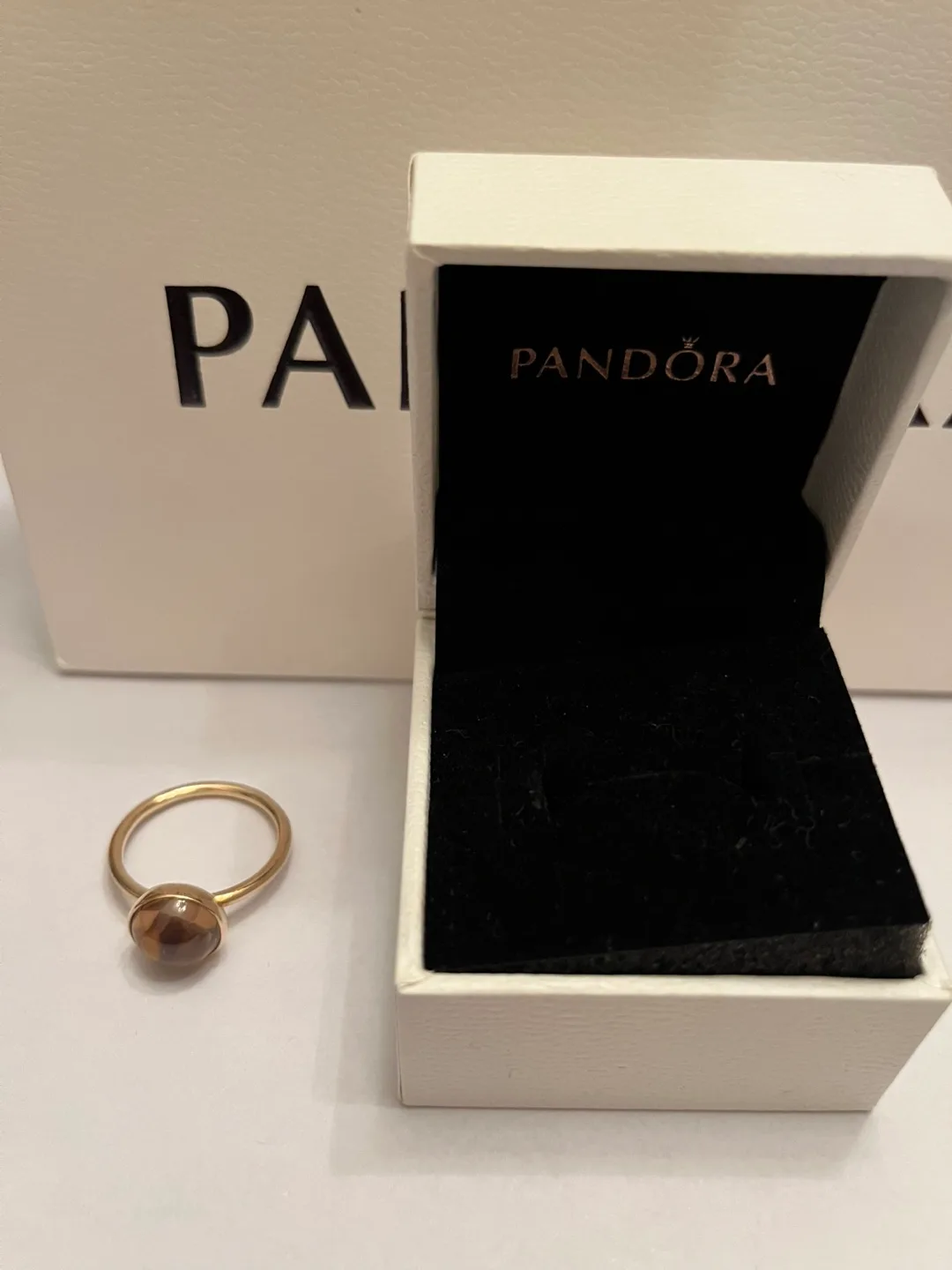 Pandora Size 58/ 8.5 Solid 14k Gold Poetic Blush Ring image indicator(5)