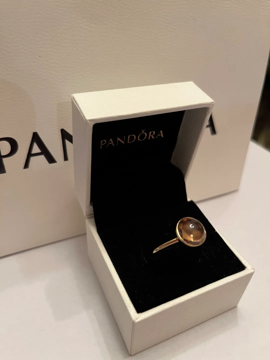 Pandora Size 58/ 8.5 Solid 14k Gold Poetic Blush Ring image indicator(4)