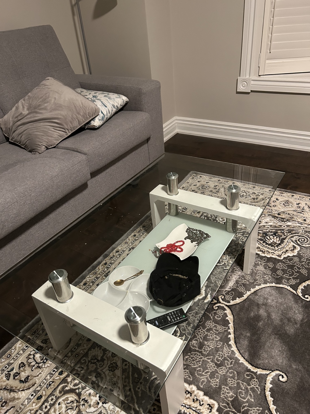 Glass top coffee table