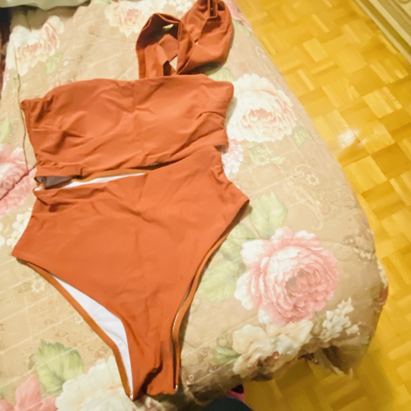 Women's Mustard/Rust-Coloured One-Piece Swimsuit - photo 2