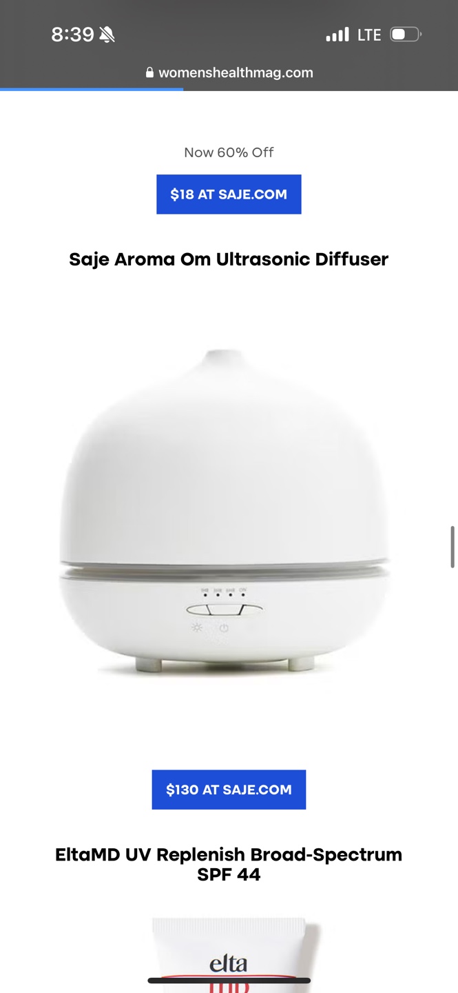 White Ceramic Saje Essential Oil Diffuser - photo 2
