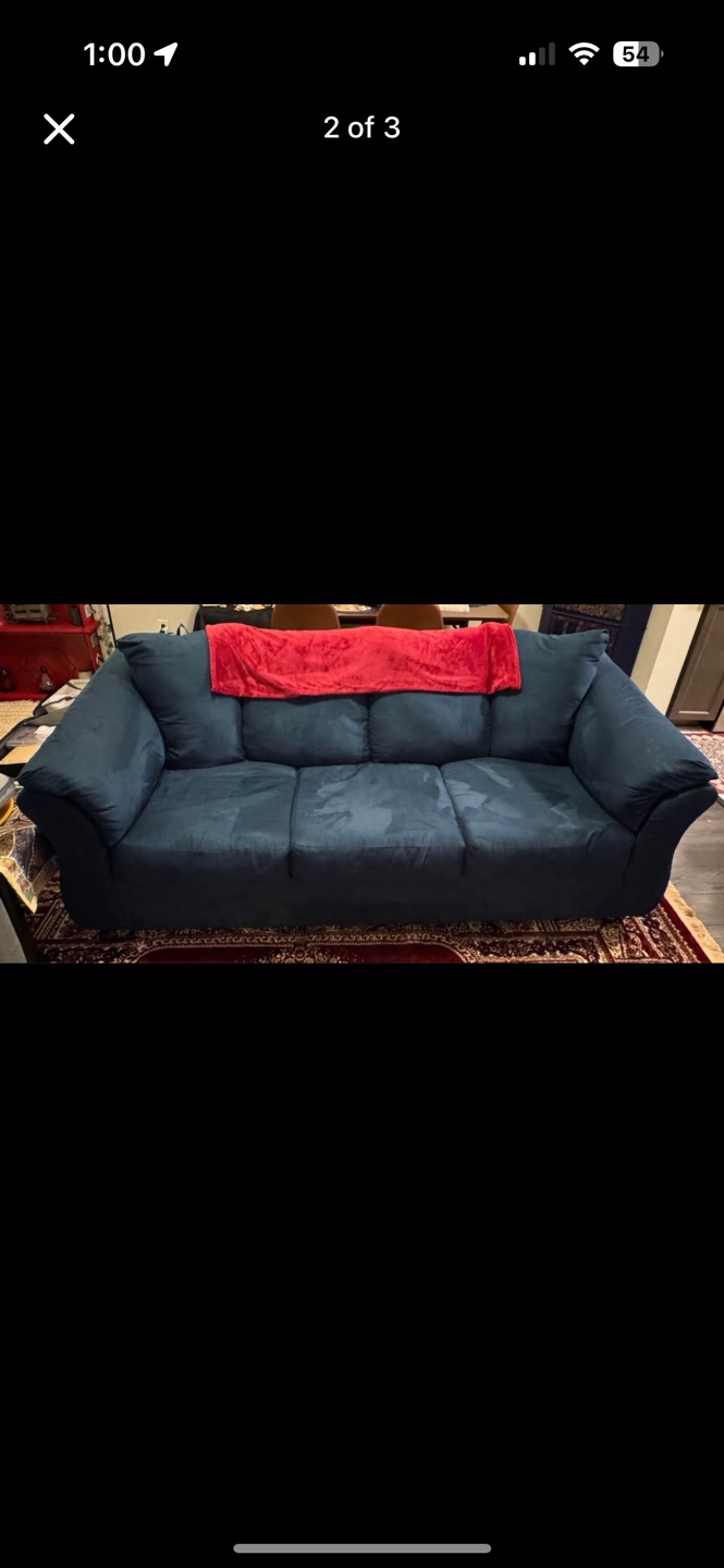 Dark Dark Blue/Teal 3 seater Sofa - photo 2