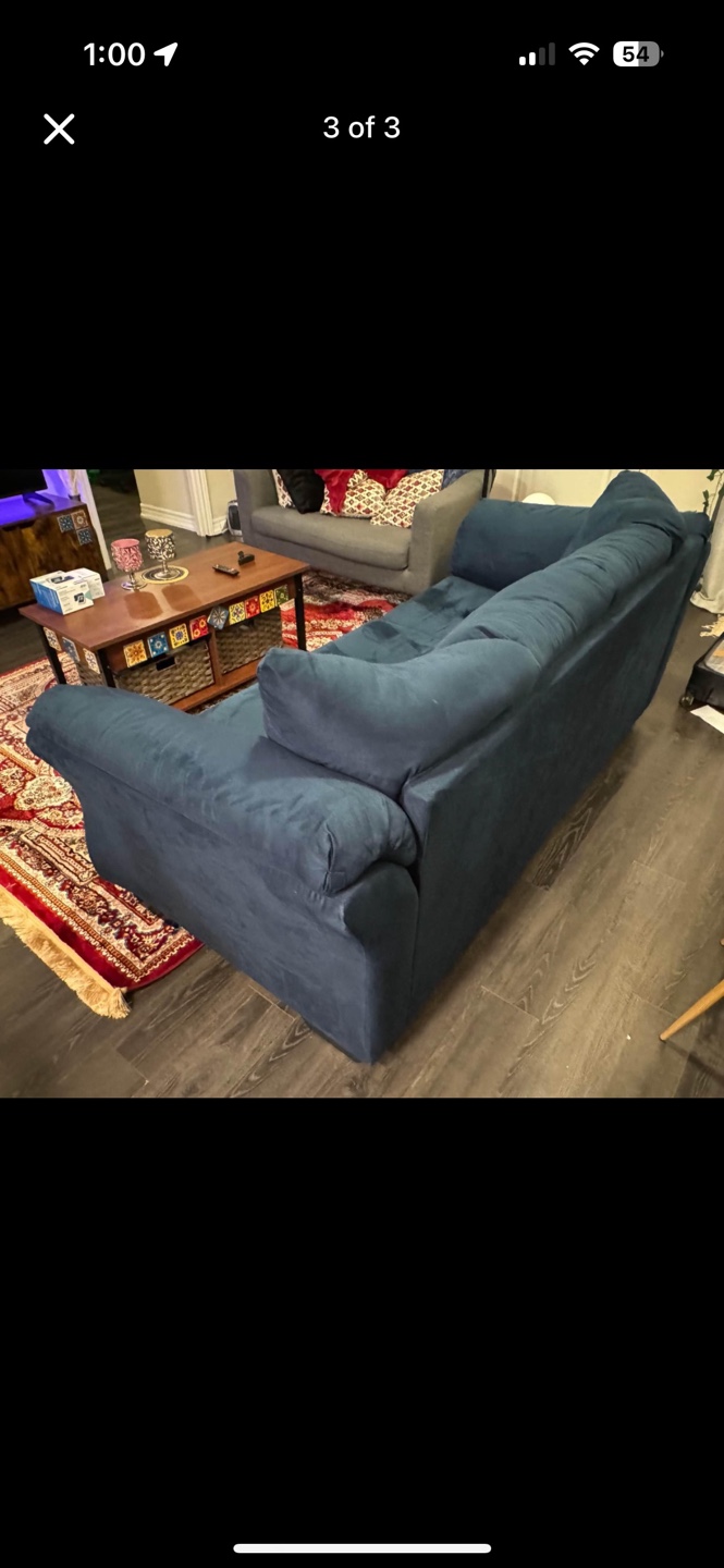 Dark Dark Blue/Teal 3 seater Sofa - photo 3