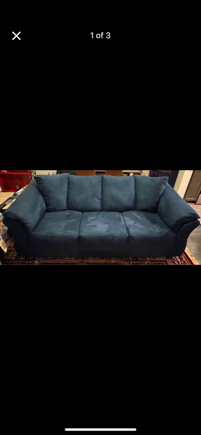 Dark Dark Blue/Teal 3 seater Sofa