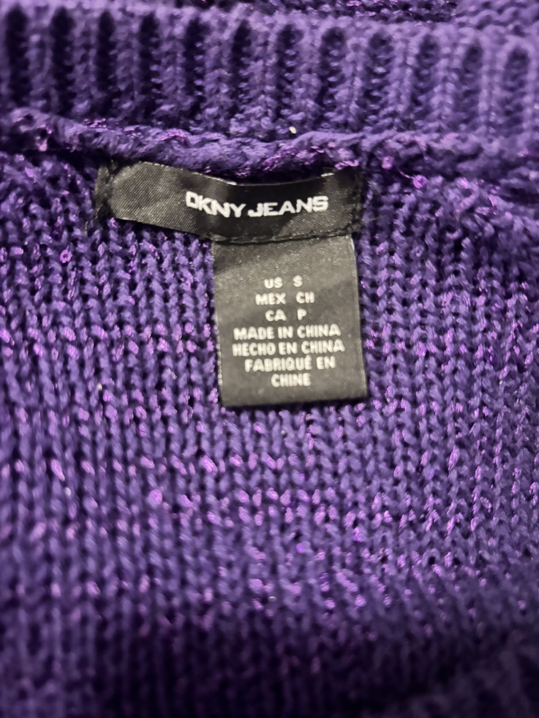 DKNY Jeans Purple Sparkle Sweater - photo 3