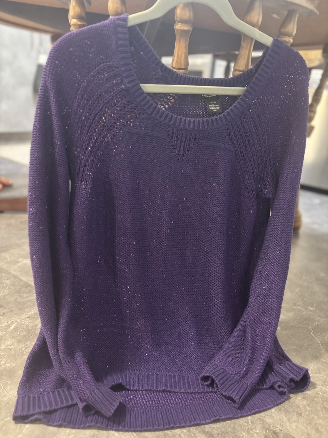 DKNY Jeans Purple Sparkle Sweater - photo 2