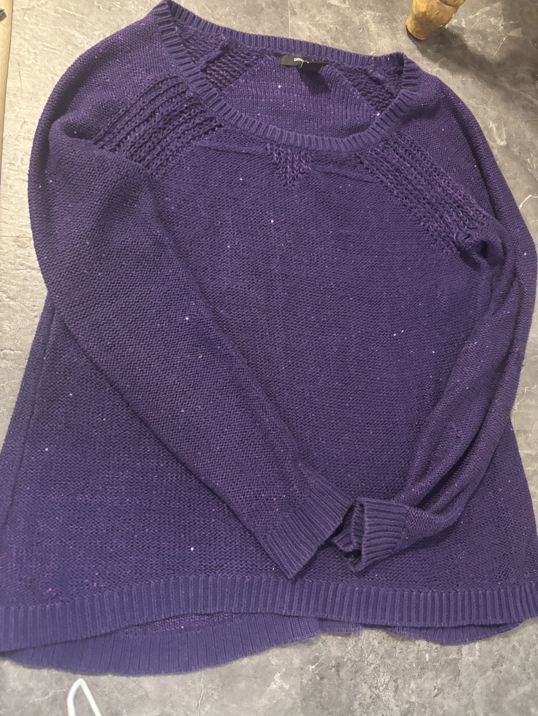 DKNY Jeans Purple Sparkle Sweater