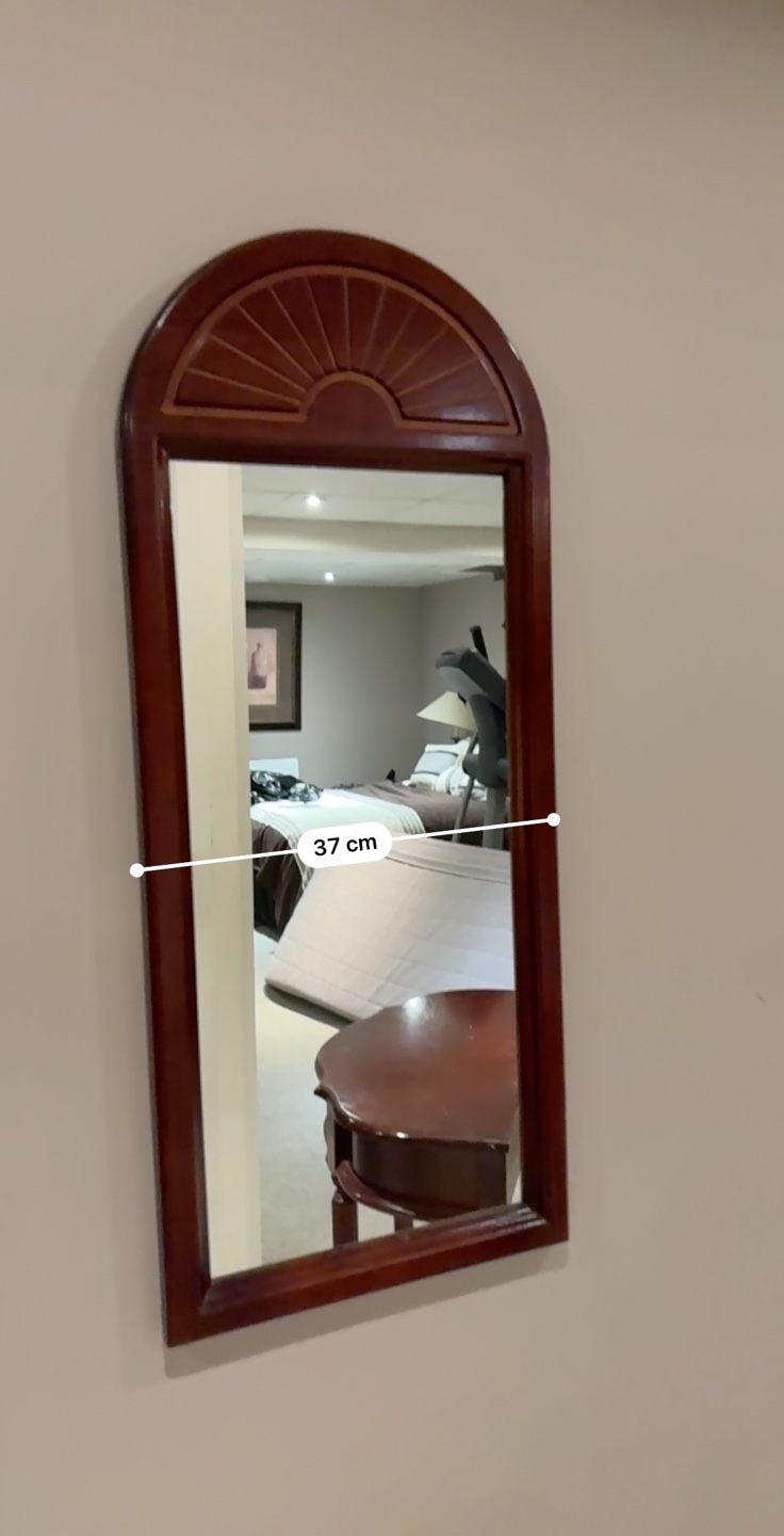 Wooden Arch Top Mirror - 81cm x 37cm