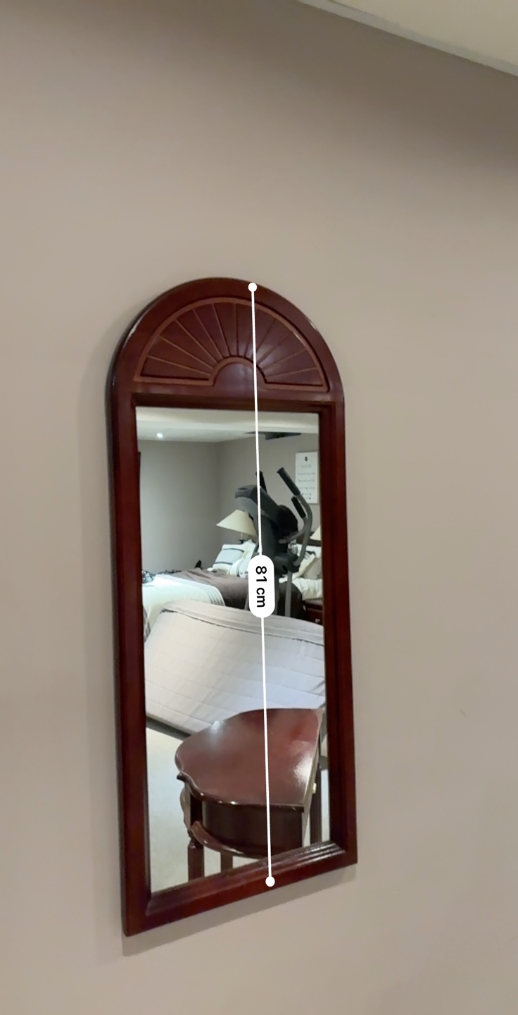Wooden Arch Top Mirror - 81cm x 37cm - photo 2