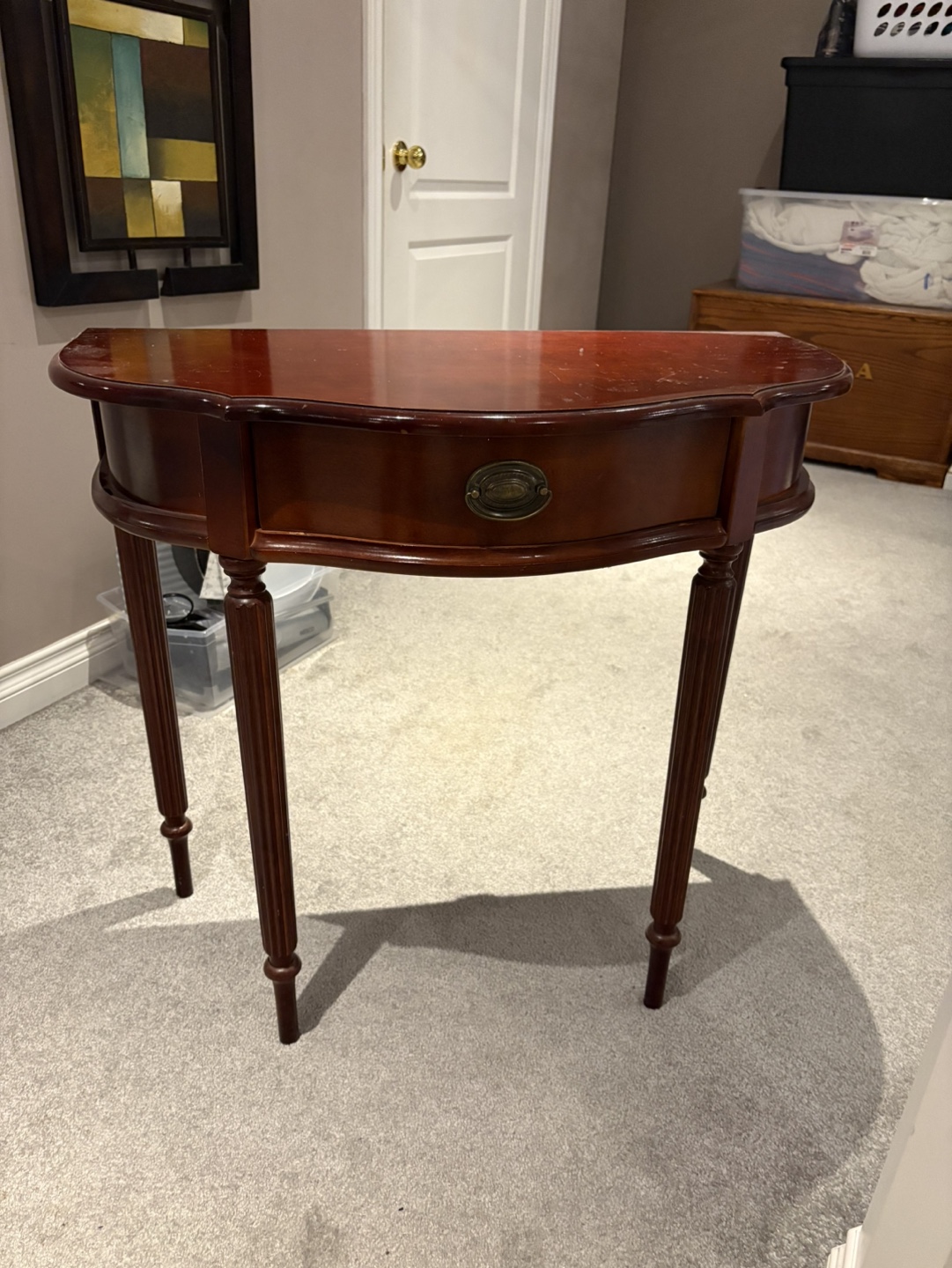 Half-Moon Mahogany Console Table - photo 3