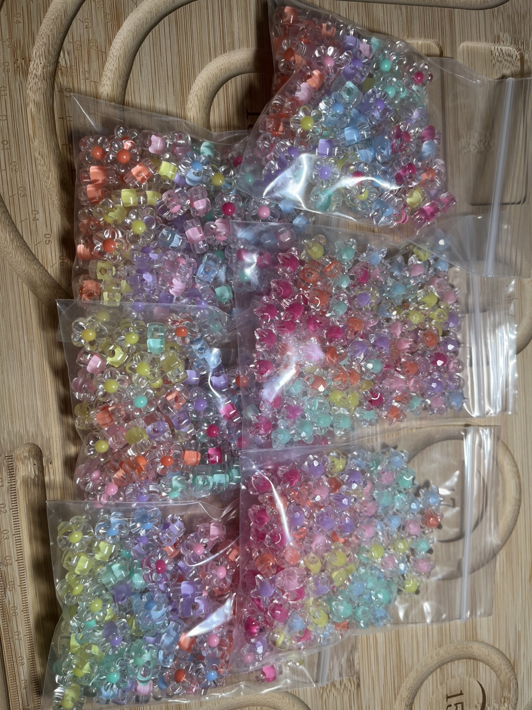 100 pcs Pastel Flower or star Beads - Bulk Lot