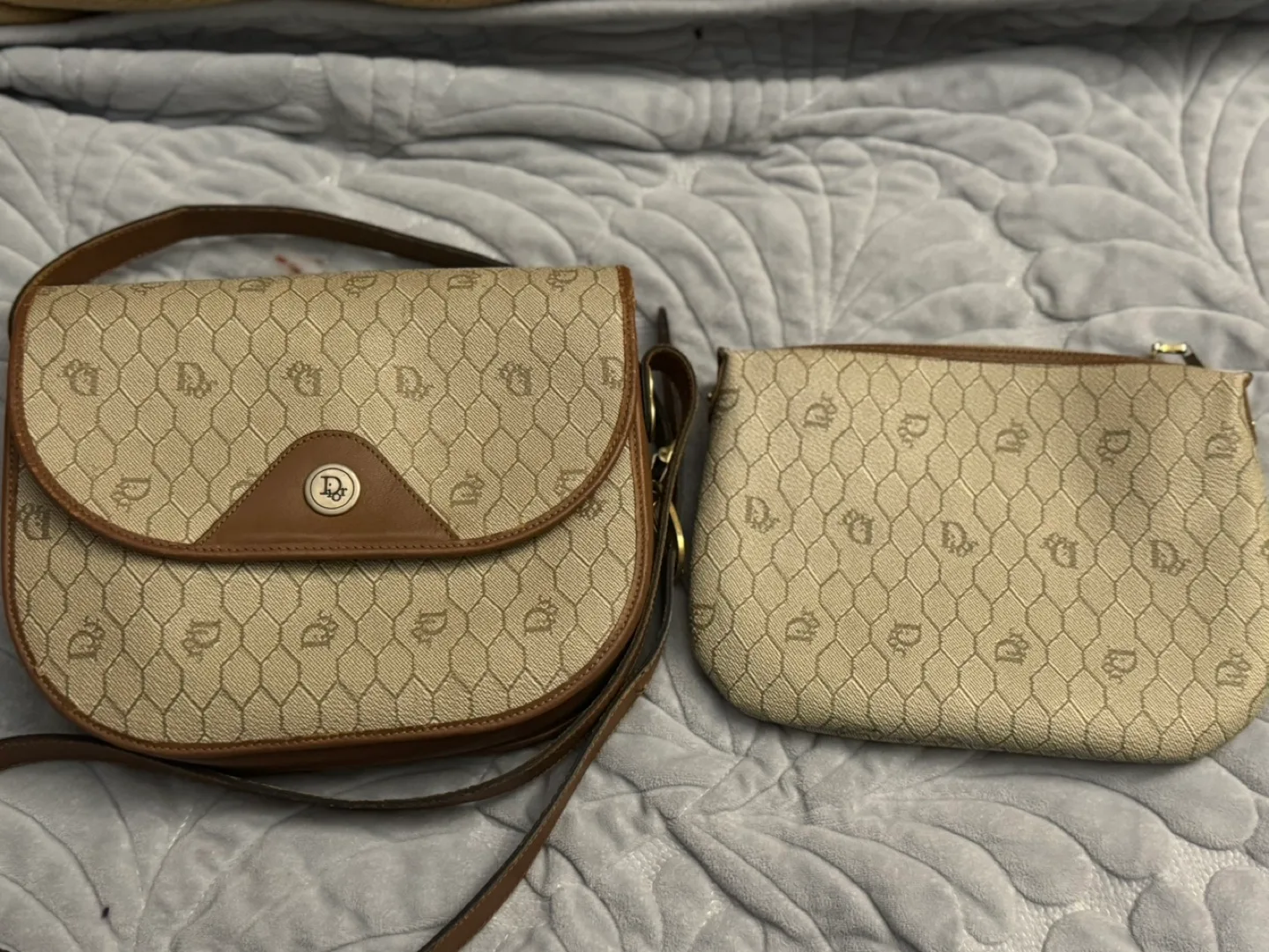 Vintage Christian Dior Shoulder Bag and Pouch Set image indicator(2)