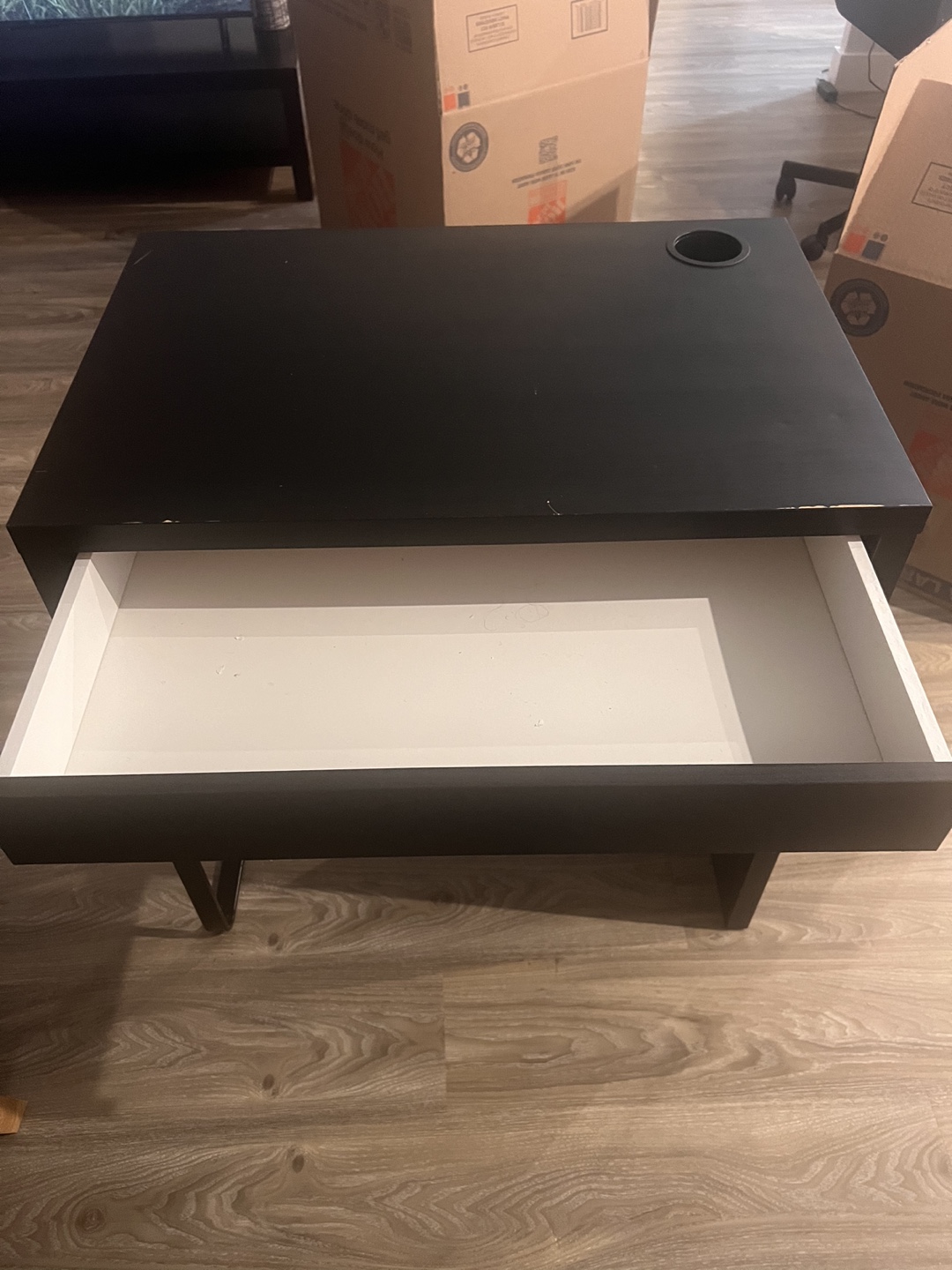 Black Desk with Drawer - photo 2
