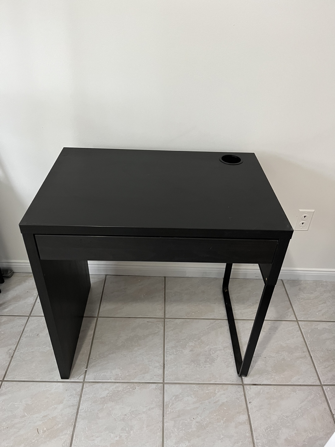 Black Desk with Drawer and Cup Holder - photo 3