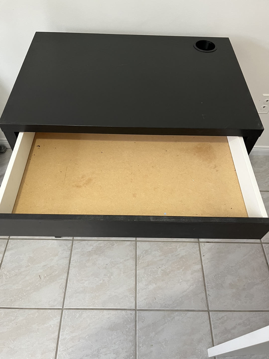 Black Desk with Drawer and Cup Holder - photo 2