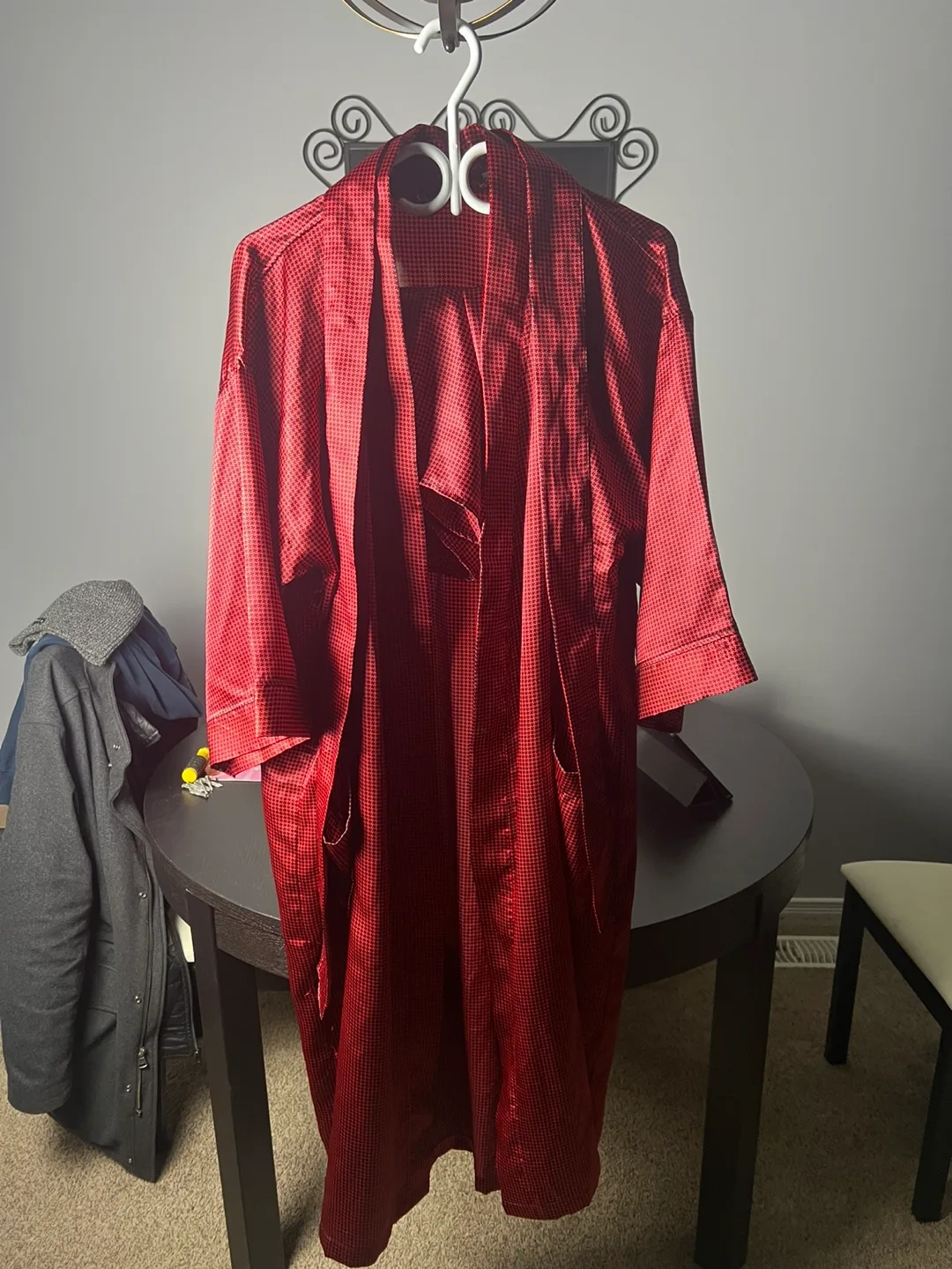 Christian Dior Men's Red Satin Robe & Shorts Set image indicator(6)