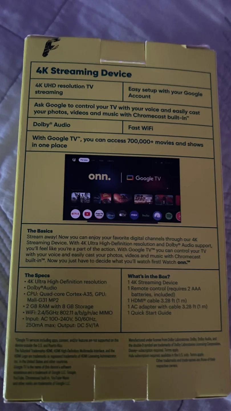 Onn. 4K Streaming Device with Google TV image indicator(2)