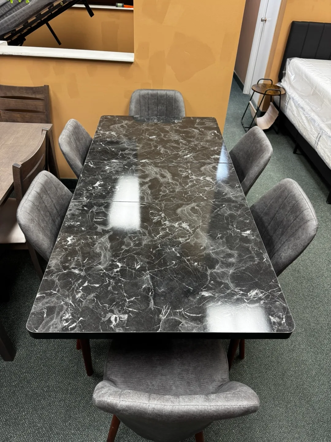 Extendable Dining Table with Grey Chairs ▫️NEW- Floor Model▫️ image indicator(2)